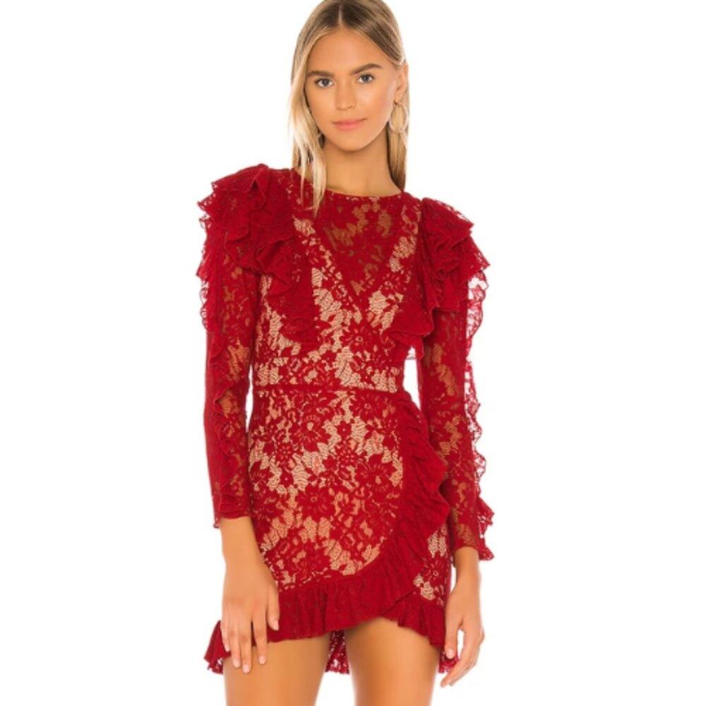 MAJORELLE Pamina Mini Dress in Rouge Red NWT Size Small